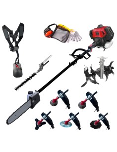 Synergy Multifunción Desbrozadora 8 en 1 con Accesorio (multifuncion 8 en 1, Motoazada, Motor 65cc)