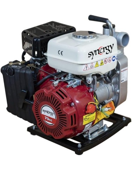Synergy Motobomba Gasolina 79cc 1,9CV 4T OHV – 10.000L/h, 17m Altura, 38mm – Compacta y Potente