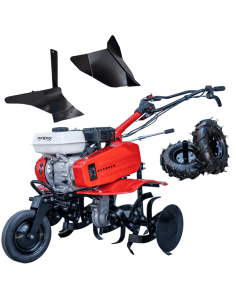 Motoazada de Gasolina Synergy 700 208cc 7,5cv Ancho 90cm con Kit Agrícola Completo y Arado Lateral para Cultivo