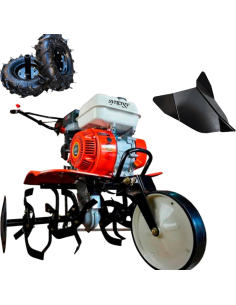 Synergy Motoazada Gasolina Arranque Eléctrico 208cc 7,5CV 4T OHV – 90cm Regulable, 3 Marchas, Ruedas 400x8 y Kit Agrícola