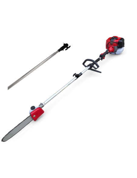 Synergy Podadora de Altura Gasolina 65cc 4,9CV con espada 25cm, Easy Cut, transmisión reforzada, 1 alargo y accesorios